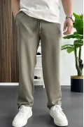 Erkek Rahat Kesim Düz Jogger Pantolon Yeşil Edw468