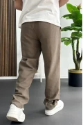 Erkek Beli Düğmeli Pantolon Kahverengi Edw469