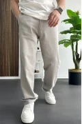 Erkek Beli Düğmeli Pantolon Gri Edw469