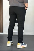 Erkek Beli Düğmeli Dar Paça Jogger Pantolon Siyah Edw224