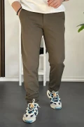 Erkek Beli Düğmeli Dar Paça Jogger Pantolon Yeşil Edw224