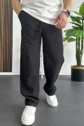 Erkek Beli Lastikli Baggy Kalıp Pantolon Siyah Edw356