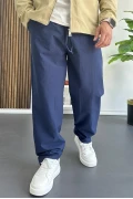 Erkek Beli Lastikli Baggy Rahat Pantolon Lacivert Edw359