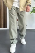 Erkek Beli Lastikli Baggy Rahat Pantolon Yeşil Edw359