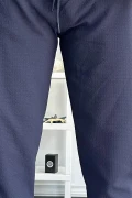 Erkek Beli Lastikli Gofre Kumaş Jogger Pantolon Lacivert Edw358