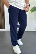 Erkek Beli Lastikli Modal Kumaş Rahat Kesim Pantolon Lacivert Edw396