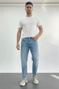 Erkek Boyfriend Geniş Kesim Kot Pantolon Açık Mavi Edw425