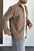 Erkek Büyük Cepli Gömlek Ceket Kahverengi Edw200