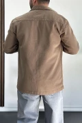 Erkek Büyük Cepli Gömlek Ceket Kahverengi Edw200