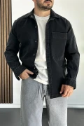 Erkek Büyük Cepli Gömlek Ceket Siyah Edw200
