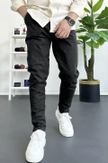 Erkek Dar Paça Jogger Pantolon Siyah Edw384