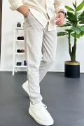 Erkek Dar Paça Jogger Pantolon Taş Rengi Edw384