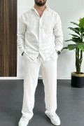 Erkek Gömlek Pantolon Takım Beyaz Edw268