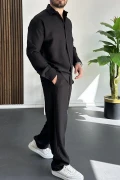 Erkek Gömlek Pantolon Takım Siyah Edw268
