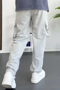 Erkek İnce Baggy Kalıp Kargo Pantolon Gri Edw164