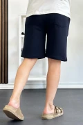 Erkek Likralı Regular Fit Şort Lacivert Edw163