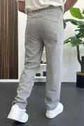 Erkek Normal Kesim Keten Pantolon Gri Edw386
