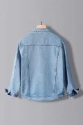 Erkek Oversize Denim Kot Ceket Açık Mavi Edw012