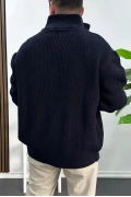 Erkek Oversize Örgü Hırka Lacivert Edw433