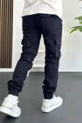 Erkek Paçası Lastikli Kargo Cepli Pantolon Lacivert Edw353