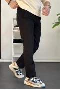 Erkek Pamuklu Chino Pantolon Standart Kalıp Siyah Edw225