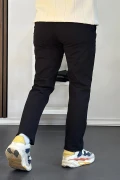 Erkek Pamuklu Chino Pantolon Standart Kalıp Siyah Edw225