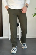 Erkek Pamuklu Kumaş Regular Pantolon Yeşil Edw226