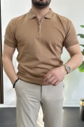 Erkek Polo Yaka Tişört Kahverengi Edw261