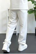 Erkek Rahat Kalıp Pileli Pantolon Beyaz Edw402