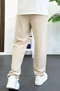 Erkek Rahat Kalıp Pileli Pantolon Krem Edw402