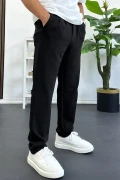 Erkek Rahat Kalıp Pileli Pantolon Siyah Edw402