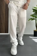 Erkek Rahat Kalıp Yazlık Pantolon Beyaz Edw269