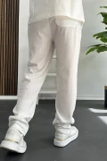 Erkek Rahat Kalıp Yazlık Pantolon Beyaz Edw269
