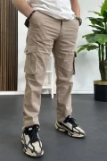 Erkek Regular Kargo Cepli Pantolon Açık Kahverengi Edw232