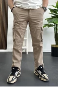 Erkek Regular Kargo Cepli Pantolon Açık Kahverengi Edw232