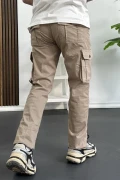 Erkek Regular Kargo Cepli Pantolon Açık Kahverengi Edw232