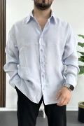 Erkek Salaş Modal Kumaş Gömlek Açık Mavi Edw267