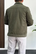 Erkek Slim Fit Cepli Nubuk Ceket Yeşil Edw081