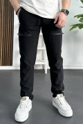 Erkek Slim Fit Cepli Paraşüt Pantolon Siyah Edw240