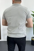 Erkek Slim Fit Düz Renk Pamuklu Soft Polo Tişört Gri Edw365