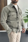 Erkek Slim Fit Kot Ceket Yeşil Edw414