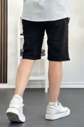 Erkek Slim Fit Likralı Kot Şort Siyah Edw166