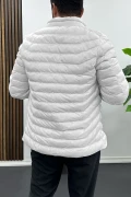 Erkek Slim Fit Şişme Mont Beyaz Edw435