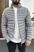 Erkek Slim Fit Şişme Mont Gri Edw435