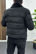 Erkek Slim Fit Soft Deri Mont Siyah Edw440
