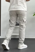 Erkek Yan Cepli Kargo Pantolon Taş Edw184