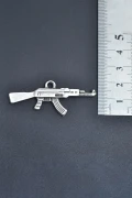 Keleş Ak-47 Kalaşnikof Gümüş Kaplama Kolye