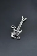 Kuru Kafa Elektro Gitar Gümüş Kaplama Kolye
