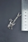 Kuru Kafa Elektro Gitar Gümüş Kaplama Kolye