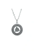 Viking Üçgen Pusula Gümüş Kaplama Kolye
